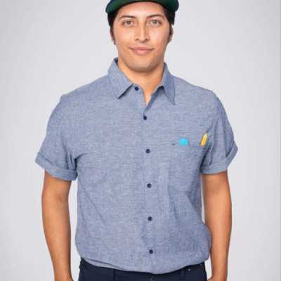 Hedley & Bennett Gray Stretch Chambray Short Sleeve Work Shirt