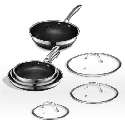 HexClad 7pc Hybrid Cookware Set with Lids and Wok Review 